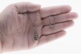 Lavender By The Sea - Estate Sterling Silver natural Amethyst & Seed Pearl Pendant & Chain (EP083)