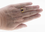 Amethyst Royale - Estate 24K Gold Over Sterling Silver Natural Purple Amethyst & Pearl Scroll Ring (ER460)
