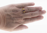 Lavender & Pearls - Estate 24K Gold Over Sterling Silver Natural Lavender & amethyst Pearl Scroll Ring (ER461)
