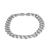 Silvery Classic - Estate Italian Sterling Silver Heavy Curb Link Bracelet (EB037)