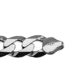 Silvery Classic - Estate Italian Sterling Silver Heavy Curb Link Bracelet (EB037)