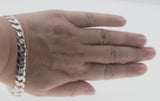 Silvery Classic - Estate Italian Sterling Silver Heavy Curb Link Bracelet (EB037)