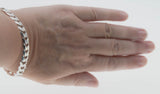 Silvery Classic - Estate Italian Sterling Silver Heavy Curb Link Bracelet (EB038)