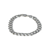 Silvery Classic - Estate Italian Sterling Silver Heavy Curb Link Bracelet (EB038)