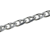 Silvery Adornment - Estate Italian Sterling Silver Heavy Mariner Link Bracelet (EB039)