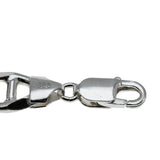Silvery Adornment - Estate Italian Sterling Silver Heavy Mariner Link Bracelet (EB039)