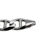 Silvery Adornment - Estate Italian Sterling Silver Heavy Mariner Link Bracelet (EB039)
