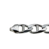 Silvery Adornment - Estate Italian Sterling Silver Heavy Mariner Link Bracelet (EB039)