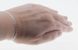 Silvery Adornment - Estate Italian Sterling Silver Mariner Link Bracelet (EB040)