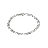 Silvery Adornment - Estate Italian Sterling Silver Mariner Link Bracelet (EB040)