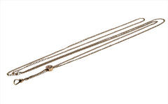 Celestial Sky - Victorian Gold Filled Natural Diamond & Seed Pearl 'Moon & Star' Slide Chain Necklace (VICN051)