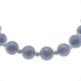 Blue Lace -  Estate 14K Gold Natural Agate Beaded Necklace (EN032)