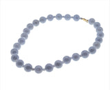 Blue Lace -  Estate 14K Gold Natural Agate Beaded Necklace (EN032)