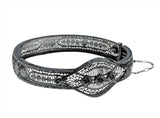 Jewels & Lace - Art Deco Rhodium Plated Paste Filigree Bangle Bracelet (ADB017)