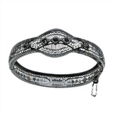 Jewels & Lace - Art Deco Rhodium Plated Paste Filigree Bangle Bracelet (ADB017)