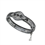 Jewels & Lace - Art Deco Rhodium Plated Paste Filigree Bangle Bracelet (ADB017)