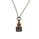 Charming - Victorian 9K Rose Gold Natural Carved Sardonyx Fob Seal Charm & 14K Rose Gold Filled Chain (VICP115)