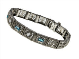 Sparkle & Lace - Art Deco Sterling Silver Paste Filigree Bracelet (ADB018)