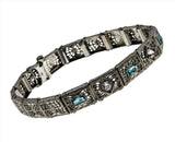 Sparkle & Lace - Art Deco Sterling Silver Paste Filigree Bracelet (ADB018)