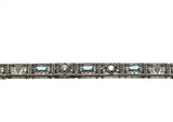 Sparkle & Lace - Art Deco Sterling Silver Paste Filigree Bracelet (ADB018)