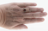 English Rose - Vintage 9K Gold Natural Pink Tourmaline, Aquamarine & Diamond Ring (VR1165)