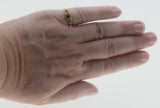 On This Day In 1907 - Edwardian English 18K Gold Natural Demantoid Green Garnet & Rose Cut Diamond Carved Ring (EDR108)
