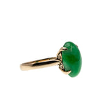 Apple Of My Eye - Vintage 18K Gold Natural Jade Cabochon Solitaire Ring (VR1167)