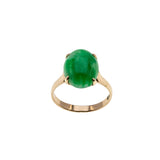 Apple Of My Eye - Vintage 18K Gold Natural Jade Cabochon Solitaire Ring (VR1167)