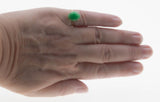 Apple Of My Eye - Vintage 18K Gold Natural Jade Cabochon Solitaire Ring (VR1167)
