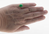 Apple Of My Eye - Vintage 18K Gold Natural Jade Cabochon Solitaire Ring (VR1167)
