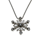 Let It Snow! - Vintage Sterling Silver White Topaz  Snowflake Pendant & Chain (VP322)