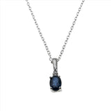 A Touch Of Blue - Vintage Platinum Natural Sapphire & Diamond Pendant & 14K White Gold Chain (VP216)