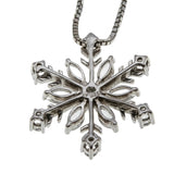 Let It Snow! - Vintage Sterling Silver White Topaz  Snowflake Pendant & Chain (VP322)