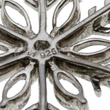Let It Snow! - Vintage Sterling Silver White Topaz  Snowflake Pendant & Chain (VP322)