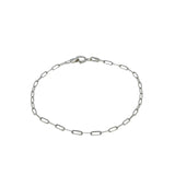 Silvery Classic - Estate Italian Sterling Silver Paper Clip Link Bracelet (EB045)