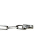 Silvery Classic - Estate Italian Sterling Silver Paper Clip Link Bracelet (EB045)