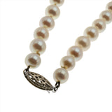 Timeless - Vintage 14K White Gold Japanese Cultured Saltwater Akoya Pearl Necklace Strand (VN186)