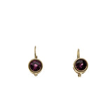 Raspberry Hues  - Vintage 14K Gold Rhodolite Garnet French Lever Back Earrings (VE409)