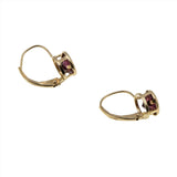 Raspberry Hues  - Vintage 14K Gold Rhodolite Garnet French Lever Back Earrings (VE409)