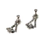 Age Of Elegance - Vintage Rhodium Plated Crystal Rhinestone Dangly Earrings (VE411)