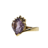 A Cut Above - Vintage 14K Gold Fancy Cut Natural Amethyst & Diamond Ring (VR917)