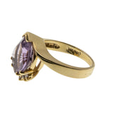 A Cut Above - Vintage 14K Gold Fancy Cut Natural Amethyst & Diamond Ring (VR917)