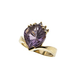 A Cut Above - Vintage 14K Gold Fancy Cut Natural Amethyst & Diamond Ring (VR917)