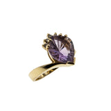 A Cut Above - Vintage 14K Gold Fancy Cut Natural Amethyst & Diamond Ring (VR917)