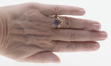 A Cut Above - Vintage 14K Gold Fancy Cut Natural Amethyst & Diamond Ring (VR917)