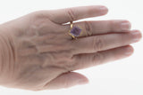 A Cut Above - Vintage 14K Gold Fancy Cut Natural Amethyst & Diamond Ring (VR917)