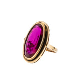 Lady In Red - Vintage European 14K Gold Synthetic Ruby Ring (VR918)