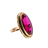 Lady In Red - Vintage European 14K Gold Synthetic Ruby Ring (VR918)