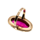 Lady In Red - Vintage European 14K Gold Synthetic Ruby Ring (VR918)