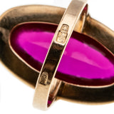 Lady In Red - Vintage European 14K Gold Synthetic Ruby Ring (VR918)